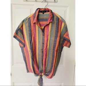 Madewell tie front button up
